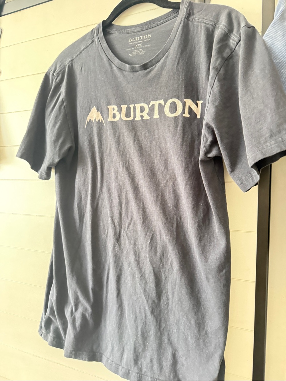 Burton Short-Sleeve Logo Tee in Slate Grey and Cream